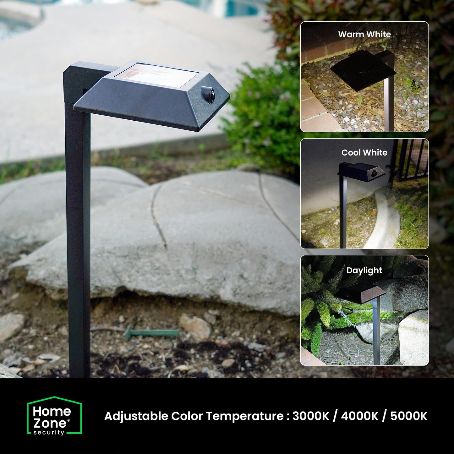Mesh Linkable Series 4-Pack Solar LED Security Pathway Light w/ LiFePO4 Battery, 300LM, Auto-linking, 110°x16 ft Motion Detection, CCT