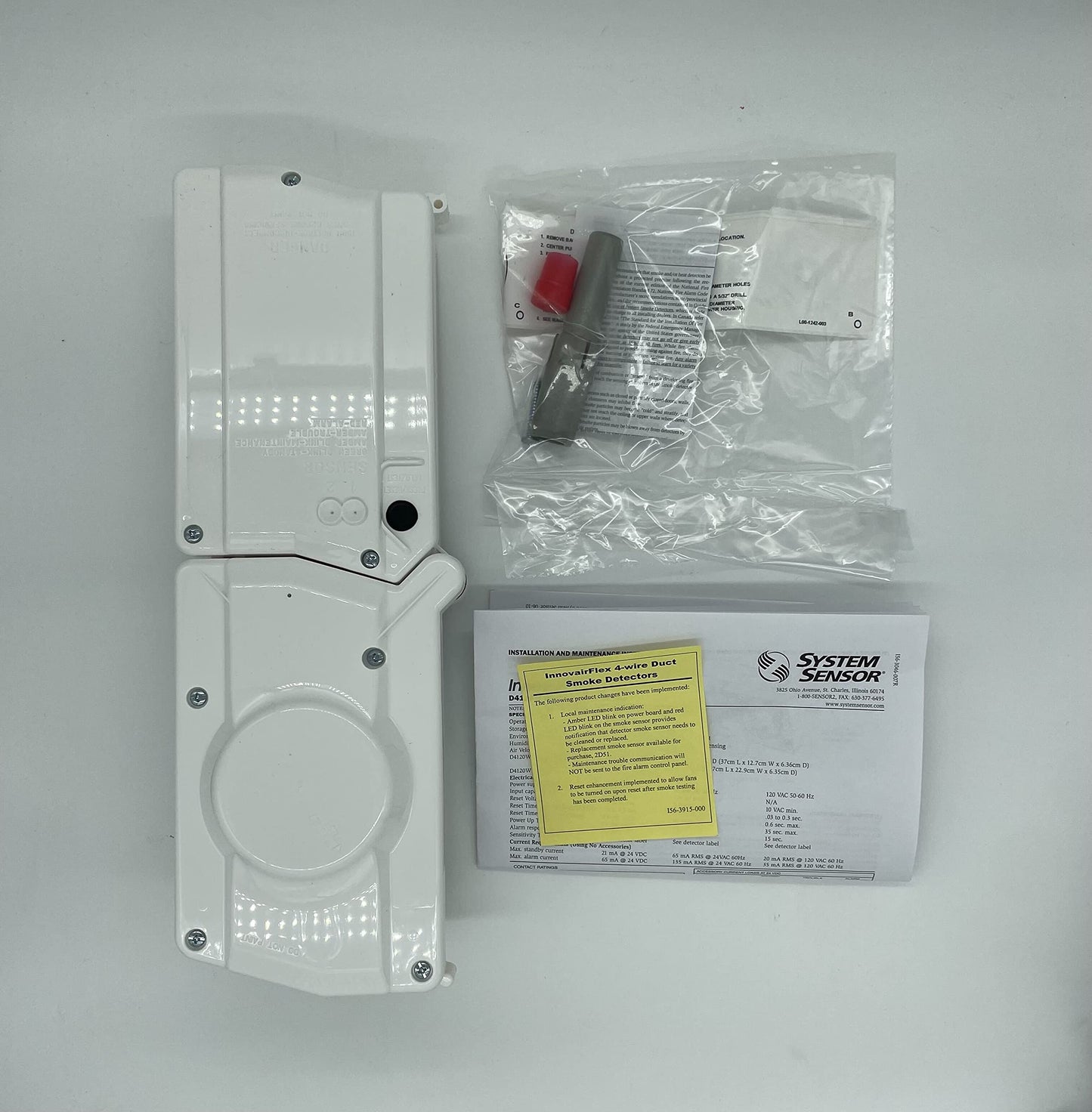 SILENT KNIGHT D4120W 4-Wire Conv Photo Duct Motion Sensor, White, Wall Mount, 3.1 lbs