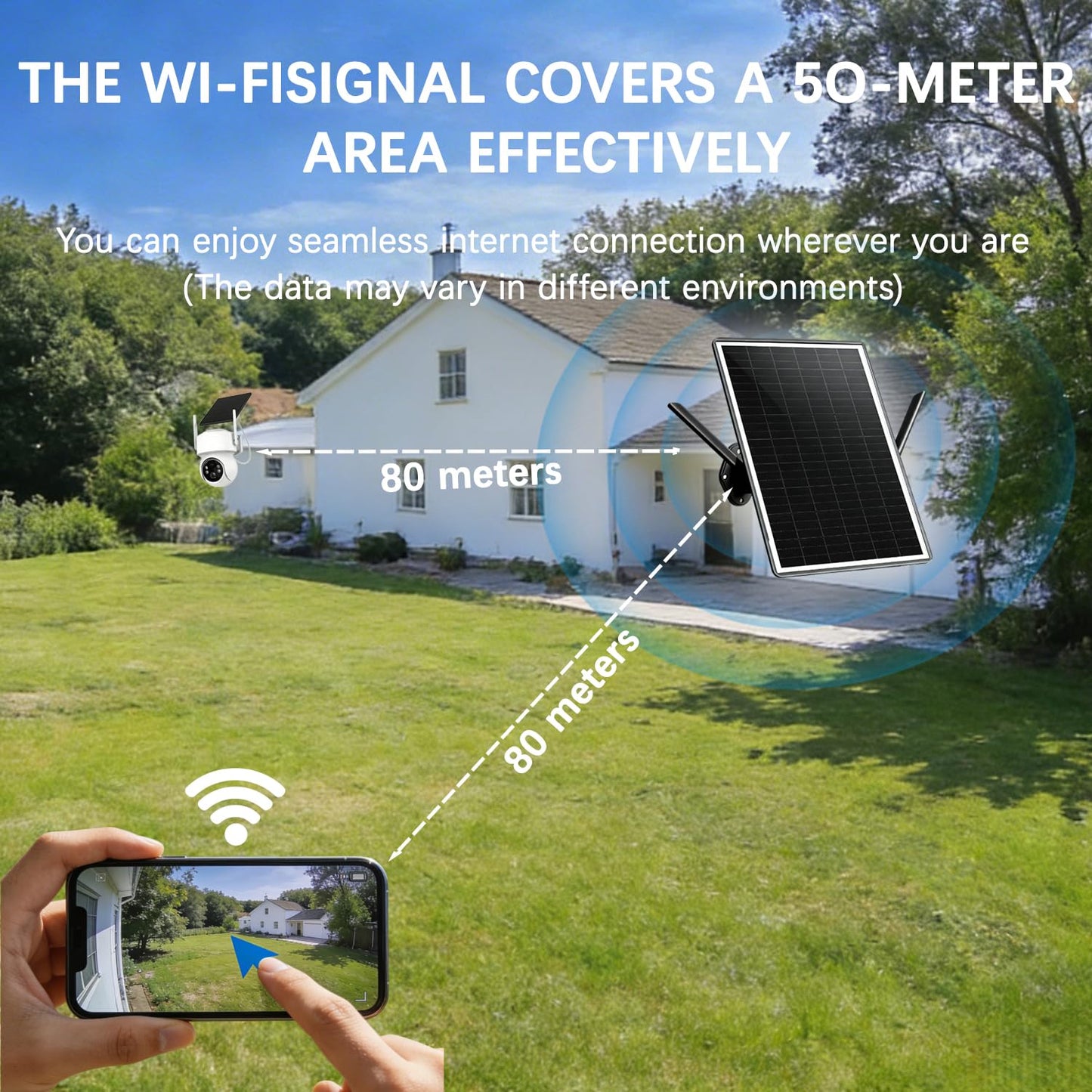 Solar Outdoor 4G Router WiFi Extender SIM/VSIM Support, 20000mAh Battery & 15W Solar Panel, 2.4GHz 300Mbps Wireless Signal Booster, APP Control