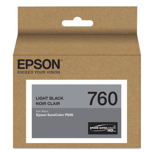 Epson T760720 UltraChrome HD Light Black Standard Capacity Cartridge Ink