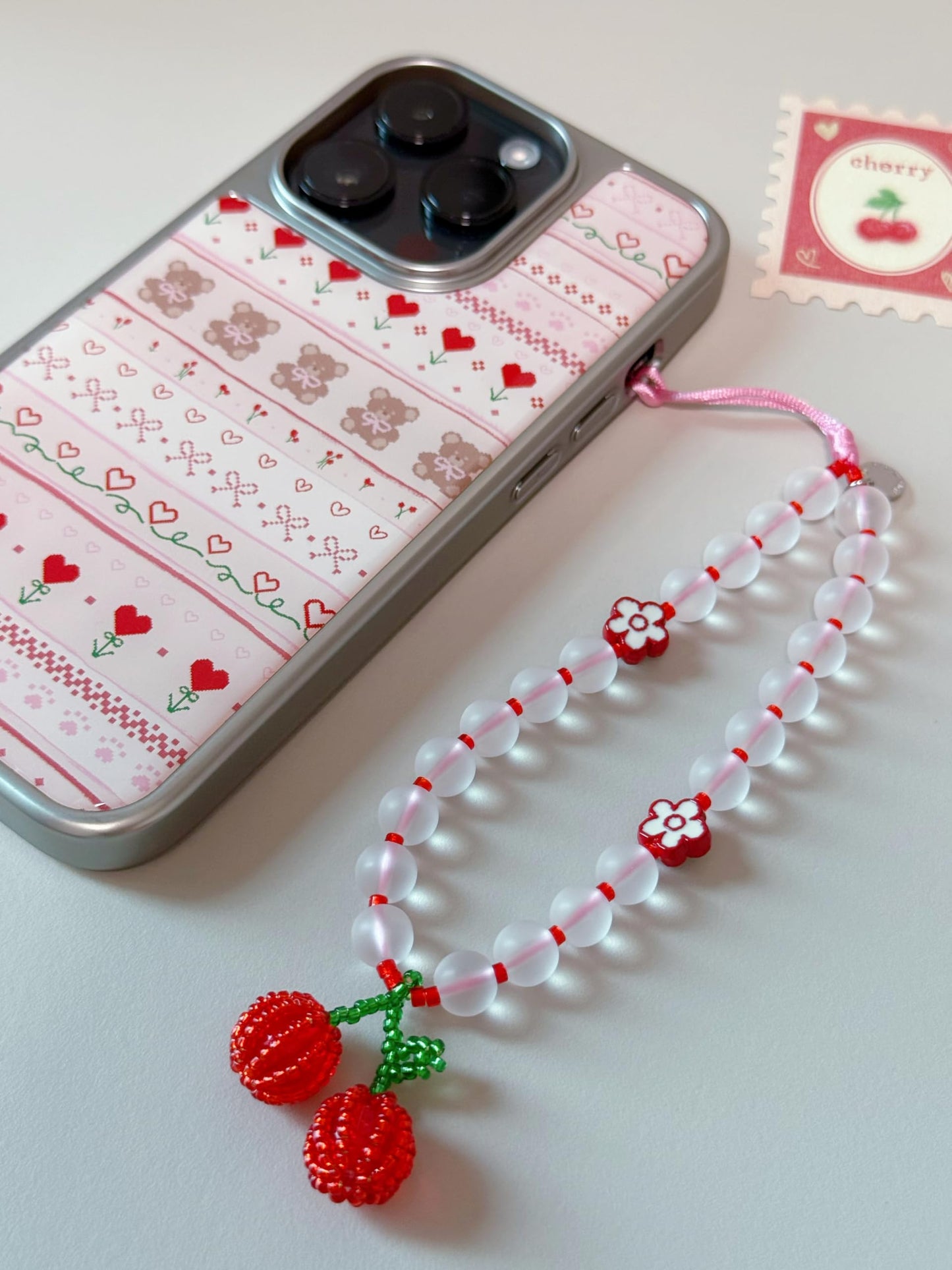 Drawwind Phone Charm Beaded Wristlet Strap Universal Cell Phone Lanyard Cute Bracelet Wrist Strap Beaded Chain String Handmade Accessories for Case