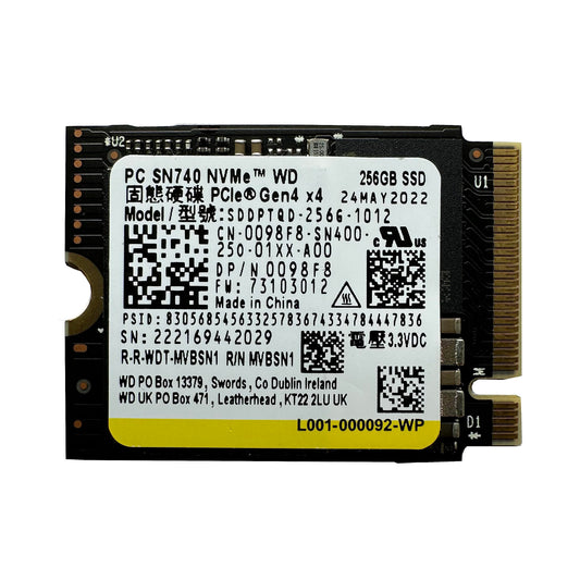 WD SN740 256GB SSD M.2 2230 30mm NVMe PCIe 4.0 Gen 4 x 4 (OEM)