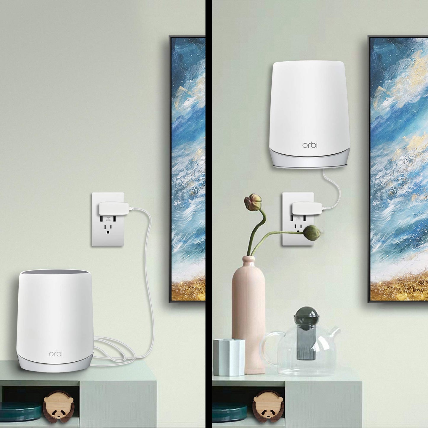 PETIMETI Wall Mount for Netgbear Orbi WiFi 6 Router with Sturdy Metal Stand Compatible Orbi WiFi 6 Router RBK753 RBK852 RBK853 RBS750 RBK752 RBK850