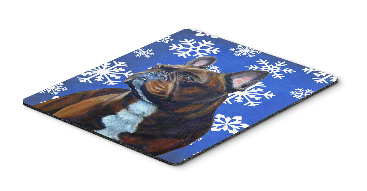 Caroline's Treasures LH9295MP French Bulldog Winter Snowflakes Holiday Mouse Pad, Hot Pad or Trivet for Home Office Gaming Working Computers Laptop