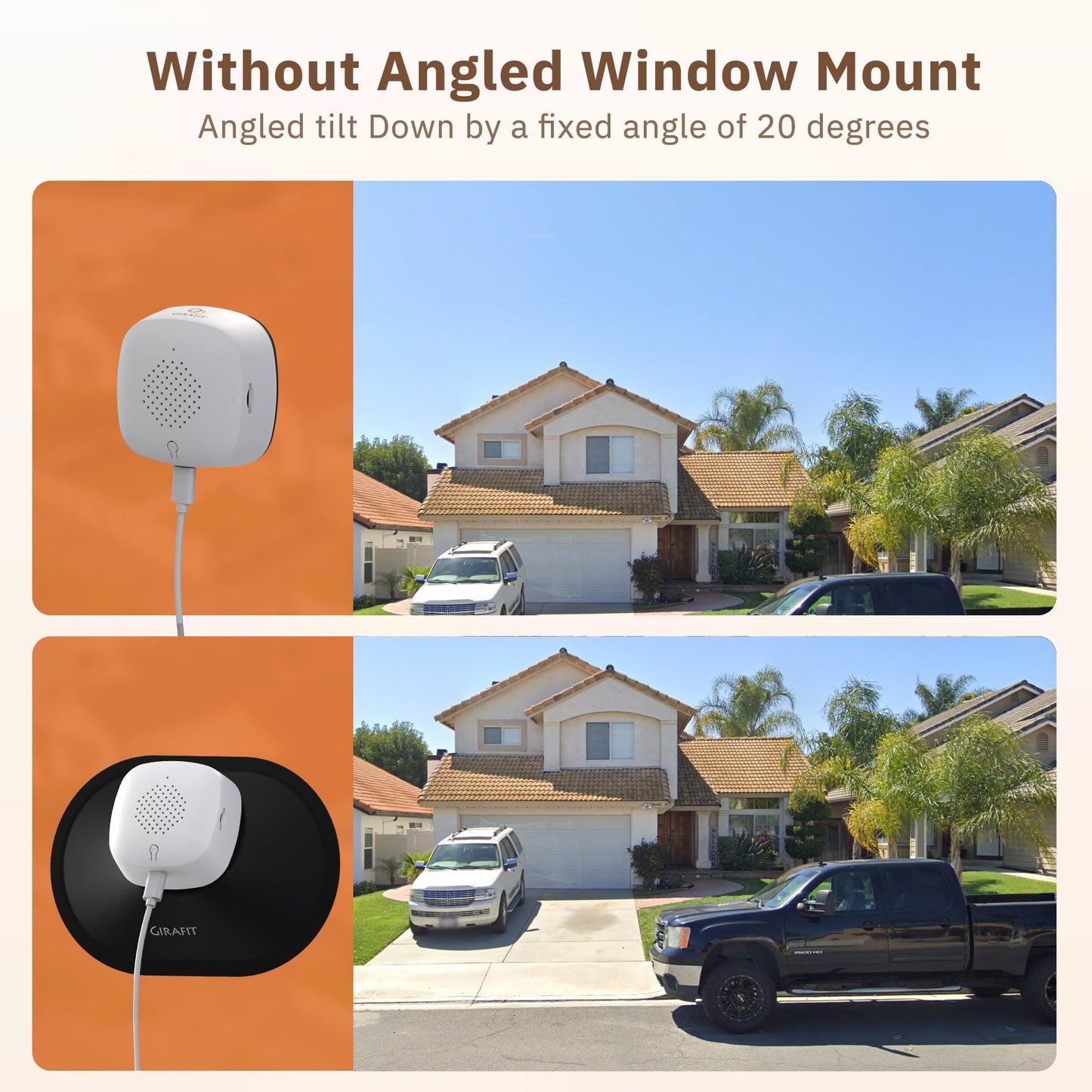 Window Mount for Girafit Window Camera W150,W550s, Adjustable Angle Tilt, No Screws, No Reflections, Self-Adhesive, Damage-Free Installation