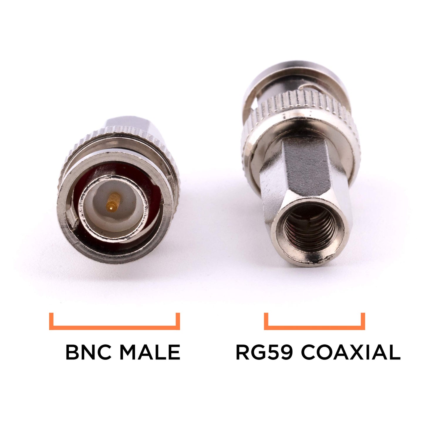 THE CIMPLE CO Screw-On BNC Connectors RG59 - Male Twist-On Coaxial Cable Ends - RG59 Coax Ends for SDI, HD-SDI, CCTV Security Camera Cable - Pack of 4