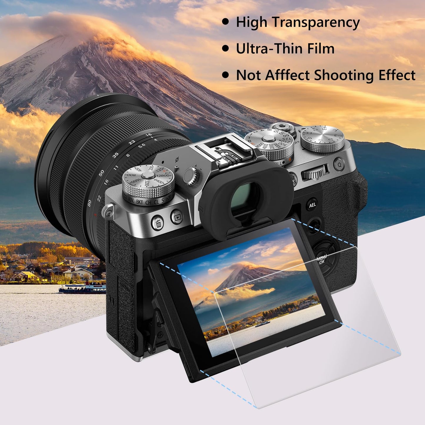 kinokoo Screen Protector for Nikon P1000 P1100 P950 Digital camera 0.25mm 9H Hardness Tempered Glass Film for Nikon P1100/P1000 /P950 camera - Bubble