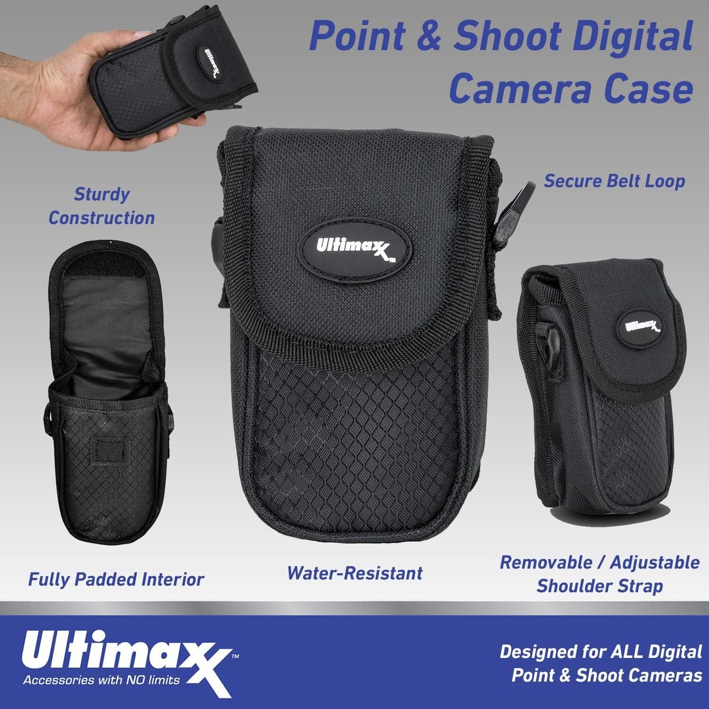 Ultimaxx Professional Digital Point & Shoot Camera Case for Sony,Nikon, Canon, Olympus, Fuji, Pentax, Panasonic, Samsung & Many More Cameras