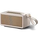 AT&T Essentials Retro 40W Bluetooth Speaker, IPX6 Waterproof, Bluetooth 5.3, LED Light Modes, Bass & Treble Control, 12H Battery, USB-C Charging