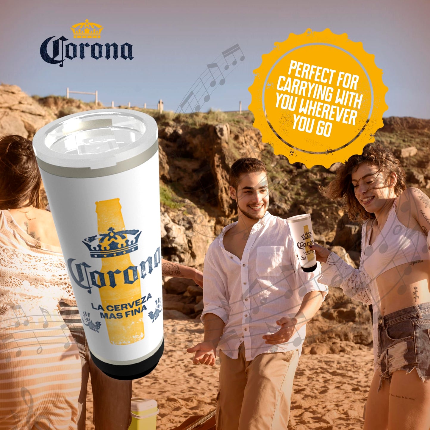 Corona Can Bluetooth Speaker - 30FT Range Can Shaped Portable Wireless Speaker, Bluetooth + AUX Support, 3 Hour Playtime, Perfect for Outdoor & Indoor