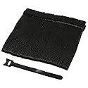H&S Nylon Reusable Cable Ties for Cord Management - 50pcs - Adjustable Nylon Hook and Loop Straps - Strong Black Wire Organizer