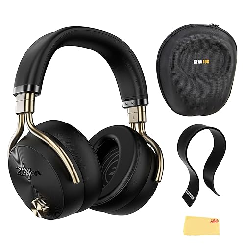 Zildjian ALCHEM-E Perfect Tune Over-Ear Headphones - Black Bundle with Case, Stand, and Austin Bazaar Polishing Cloth