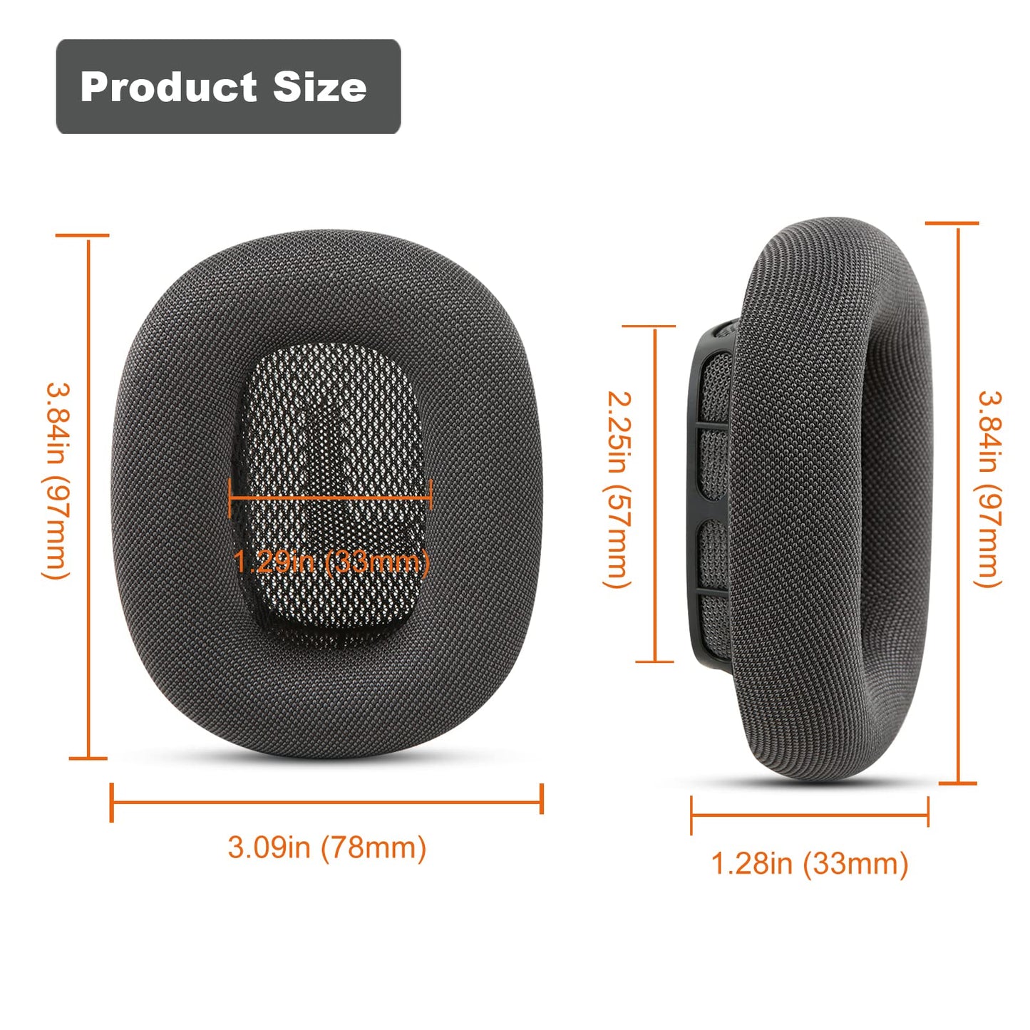 EARROCK Replacement Ear Cushions for AirPods Max 1 Over-Ear Headphones, Mesh Fabric Covered Earpads with Memory Foam and Magnet (Pink)