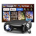 NexiGo PJ40 Pro Google TV Projector, Native 1080p, 4K Support, AI Image Enhancement, 800 ANSI Lumens, Smart Projector with Auto Keystone, 20 W