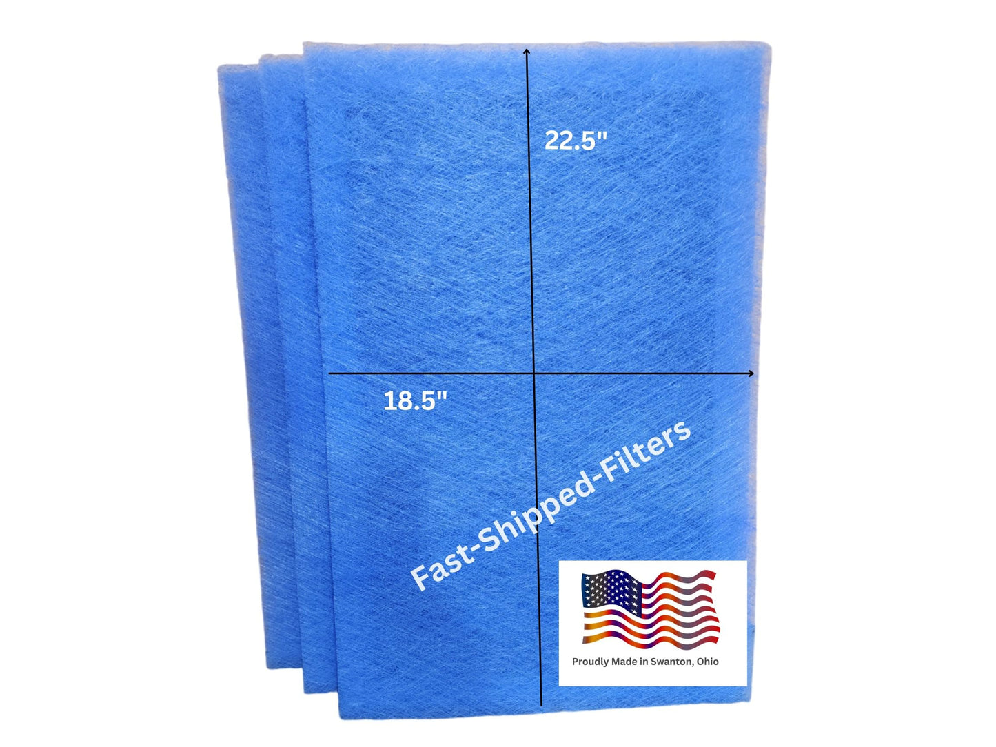 Fast-Shipped-Filters 3 Pack 20x25 Replacement Filter Pads Designed to Fit with Dynamic Air Cleaner 20x25 Refill Blue