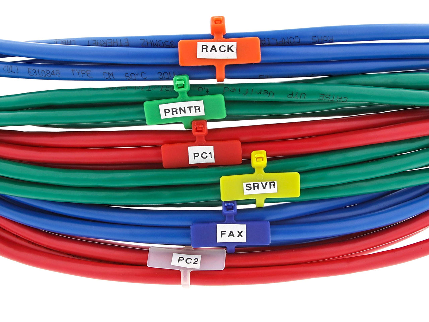 Secure 4 Inch Green Label Marker ID Cable Tie - Inside Flag for Identification - 100 Pack