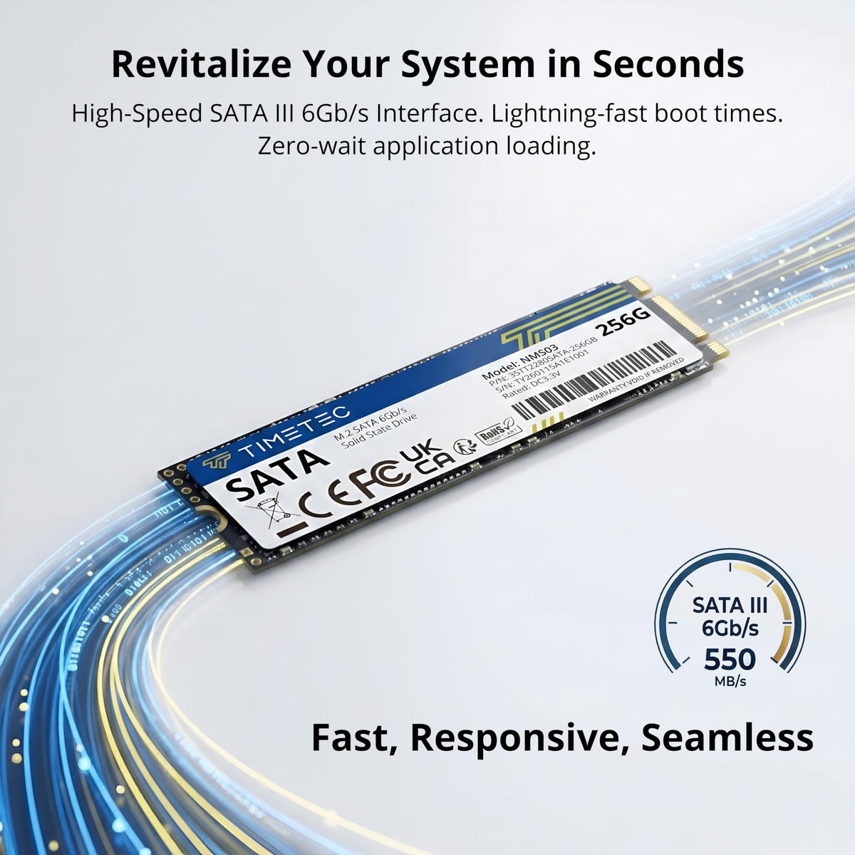 Timetec 256GBx2 (2 Pack) SSD 3D NAND TLC SATA III 6Gb/s M.2 2280 NGFF 128TBW Read Speed Up to 550MB/s SLC Cache Performance Boost Internal Solid State