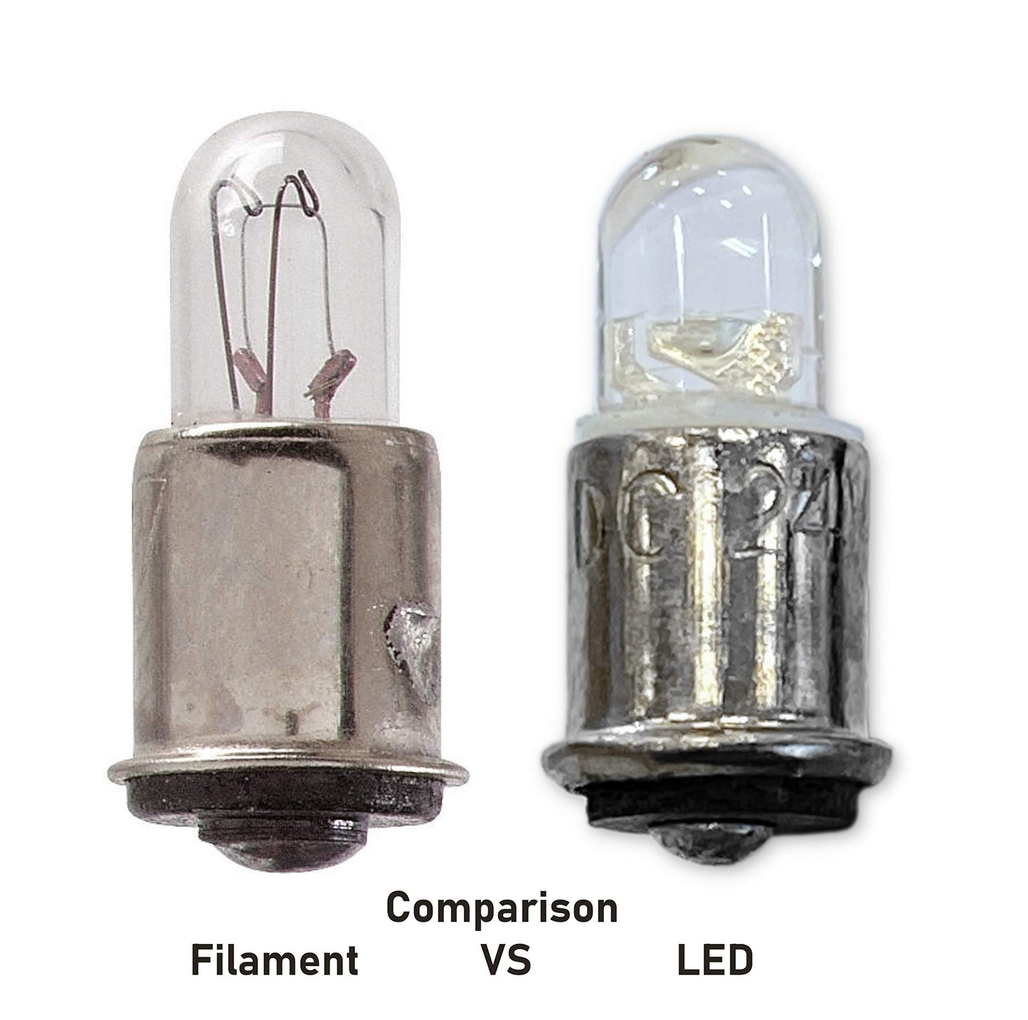 #327 LED Replacement Bulb | 28-Volt DC | Bi-Polar Contacts | Midget Flanged Base | Replaces Filament Bulb Numbers: 327, 387, 376, S3368-2