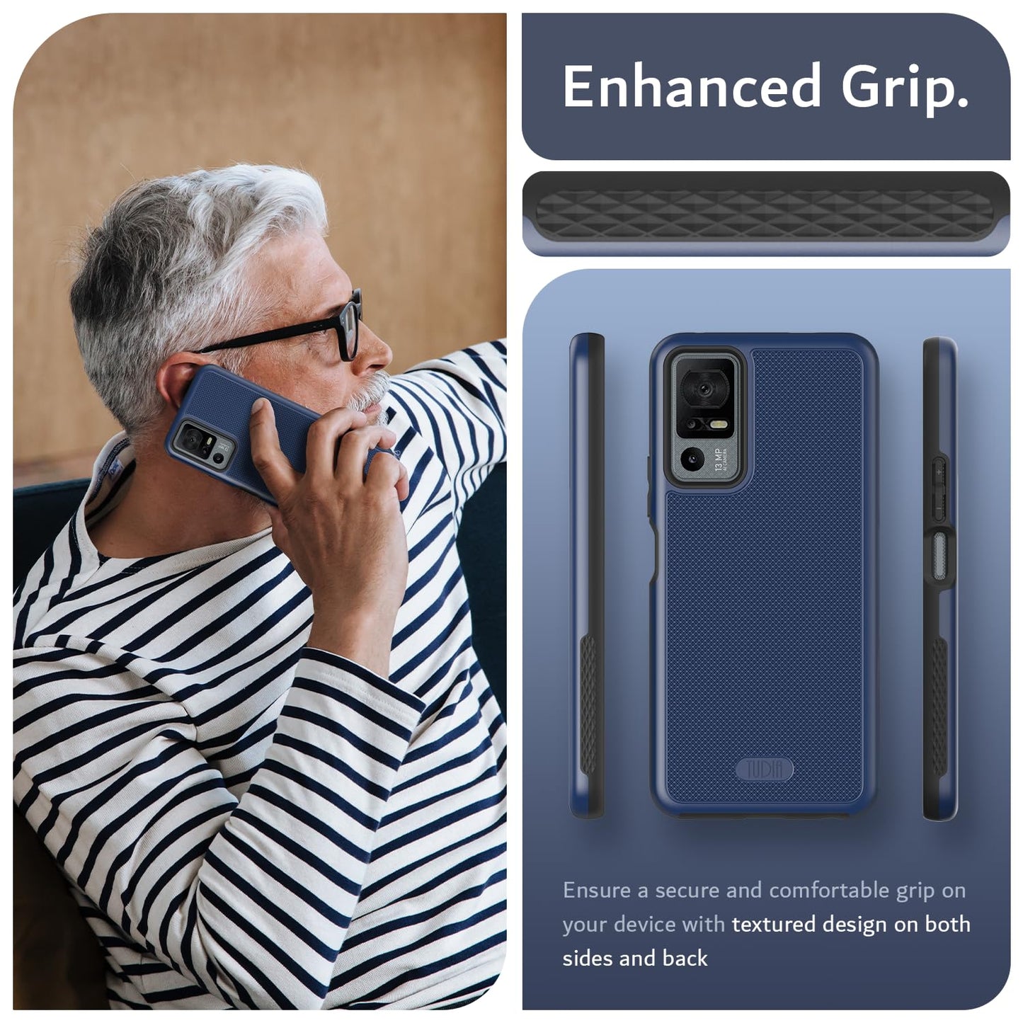 TUDIA MergeGrip for Jitterbug Smart 4 Case T608G, [Military Grade Drop Tested] Shockproof Protection Slim Rugged Dual Layer Heavy Duty Phone Cases
