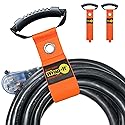 Easy-Carry Wrap-It Storage Straps - 22” (2-Pack) Blaze Orange with Grommet - Extension Cord Storage Holders and Carrying Straps for Garden Hose