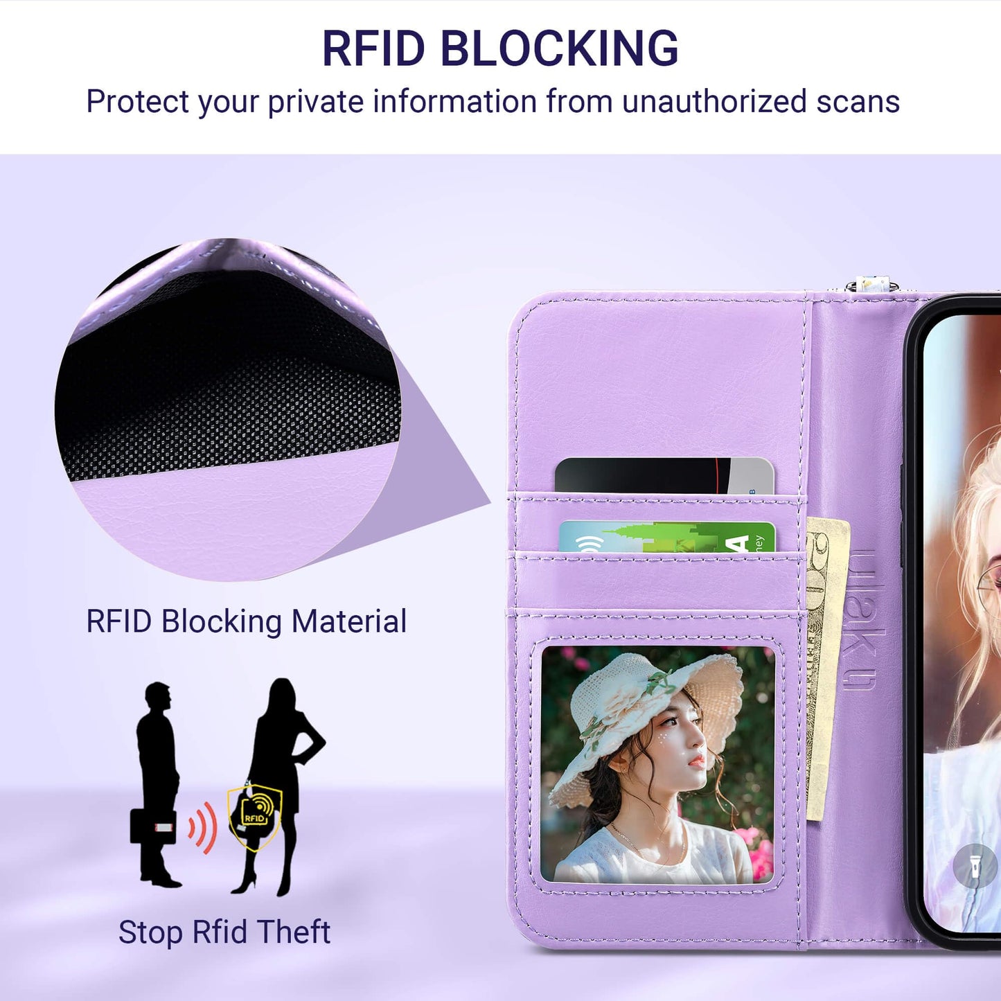 ULAK Compatible with iPhone 15 Plus Wallet Case, Blossom