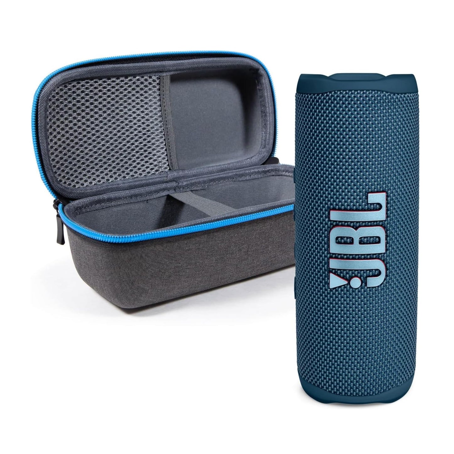 JBL Flip 6 (Blue) + Bundle with divvi! Protective Hardshell Case