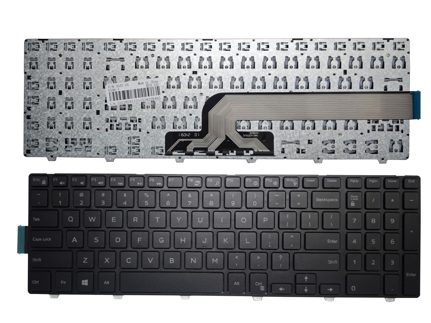 Laptop Replacement Keyboard Fit Dell Latitude 3550 3560 3570 US Layout White Word