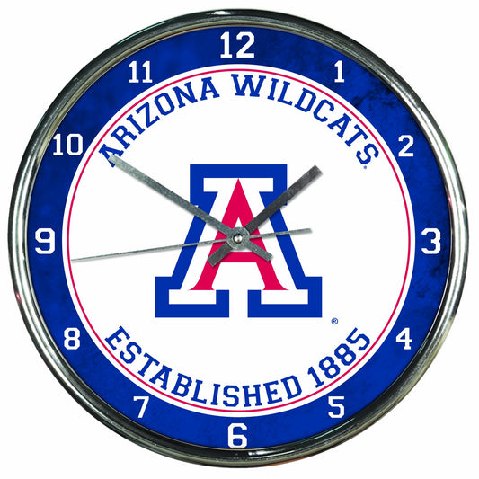NCAA Arizona Wildcats Chrome Clock
