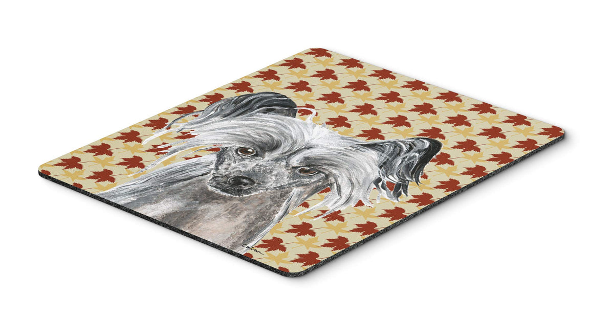Caroline's Treasures SC9550MP Chinese Crested Fall Leaves Mouse Pad, Hot Pad or Trivet for Home Office Gaming Working Computers Laptop Mouse