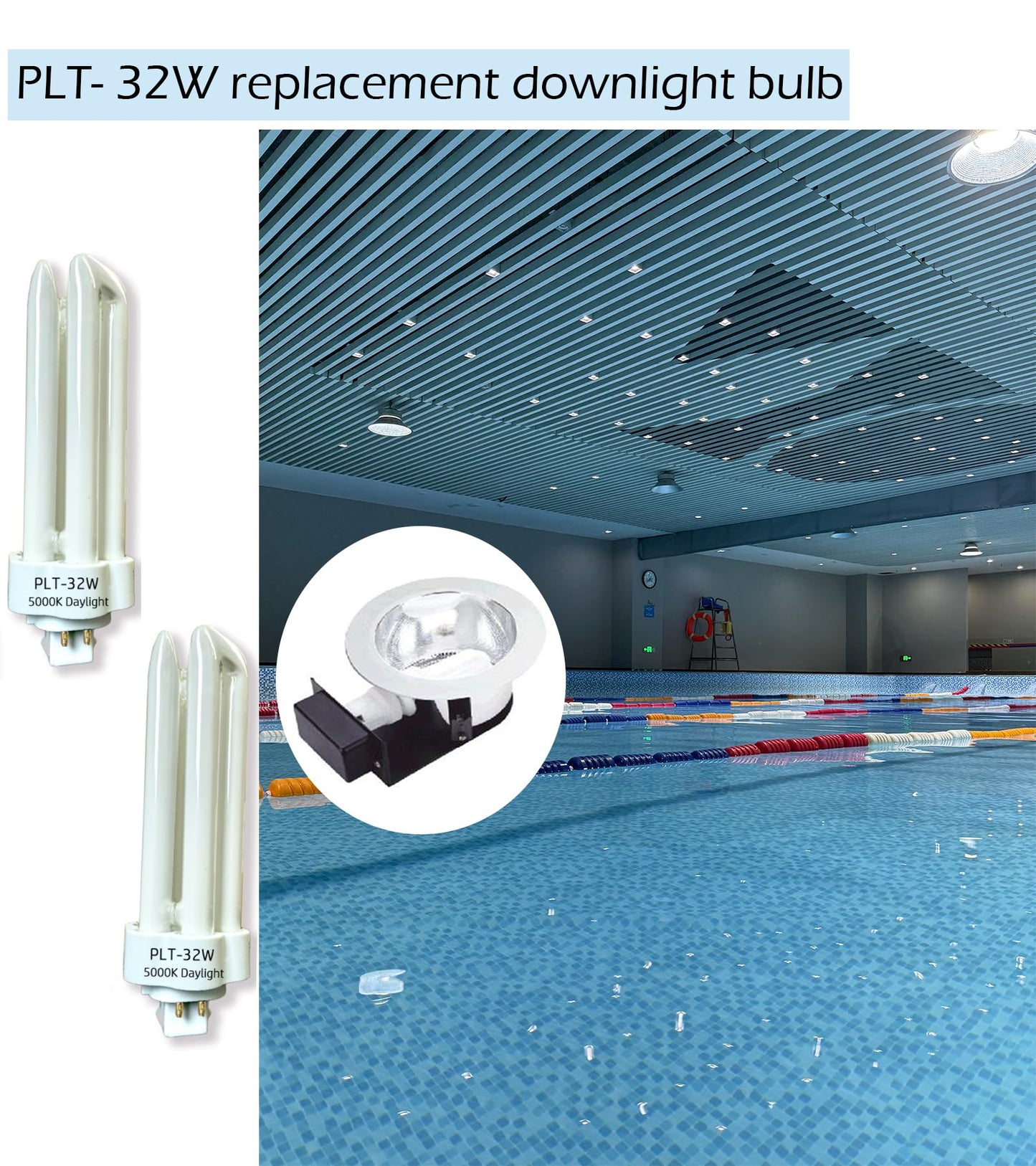Cemlorot 6pack PLT 32W Triple Tube Fluorescent Light Bulb, 5000K Bright White Daylight 4-Pin GX24-3 Type Base?High Transparency CRI 86