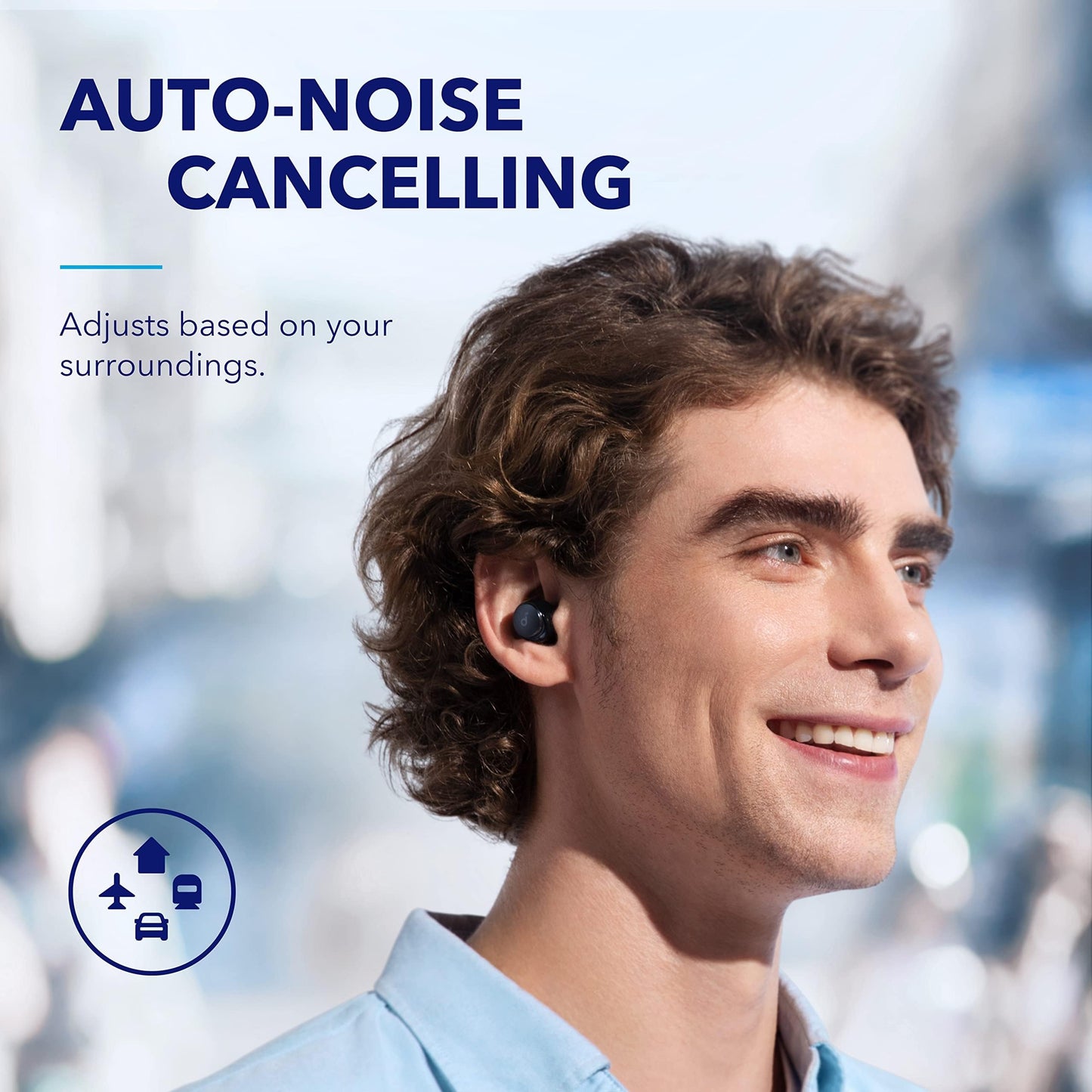 Soundcore by Anker Space A40 Auto-Adjustable Active Noise Cancelling Wireless Earbuds, Reduce Noise by Up to 98%, 50H Playtime, Hi-Res Sound