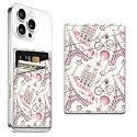 AFPRNK Phone Card Holder, Dual Pocket Leather Wallet Adhesive Stick On, Cute Credit Card Holder for Smartphones Case Compatible with Most Phone?Tower?