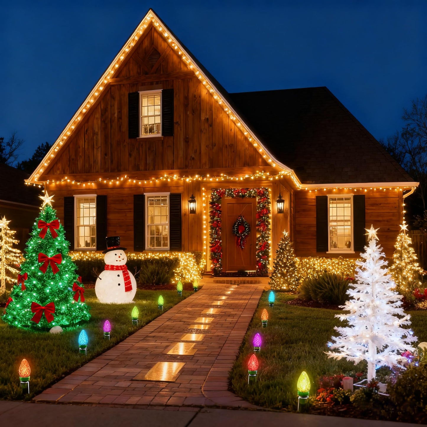 Bylion 50 Pack Metal Christmas Light Stakes - Outdoor Light Stakes - 9.8 Inch Christmas Yard Stakes for C7 C9 Universal Yard Lawn Stakes for Holiday