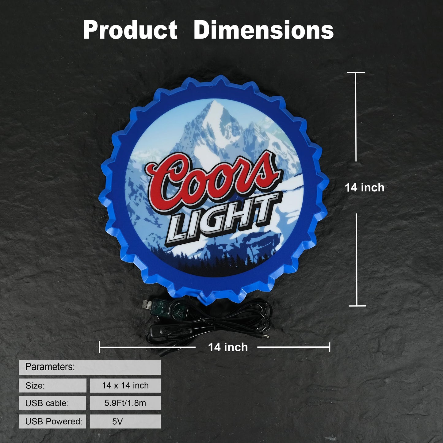 Beer Bottle Cap Shaped Advertising Light Box Neon Sign for Beer Bar Club Bedroom Office Hotel Pub Cafe Wedding Birthday Party Man Cave Art Wall