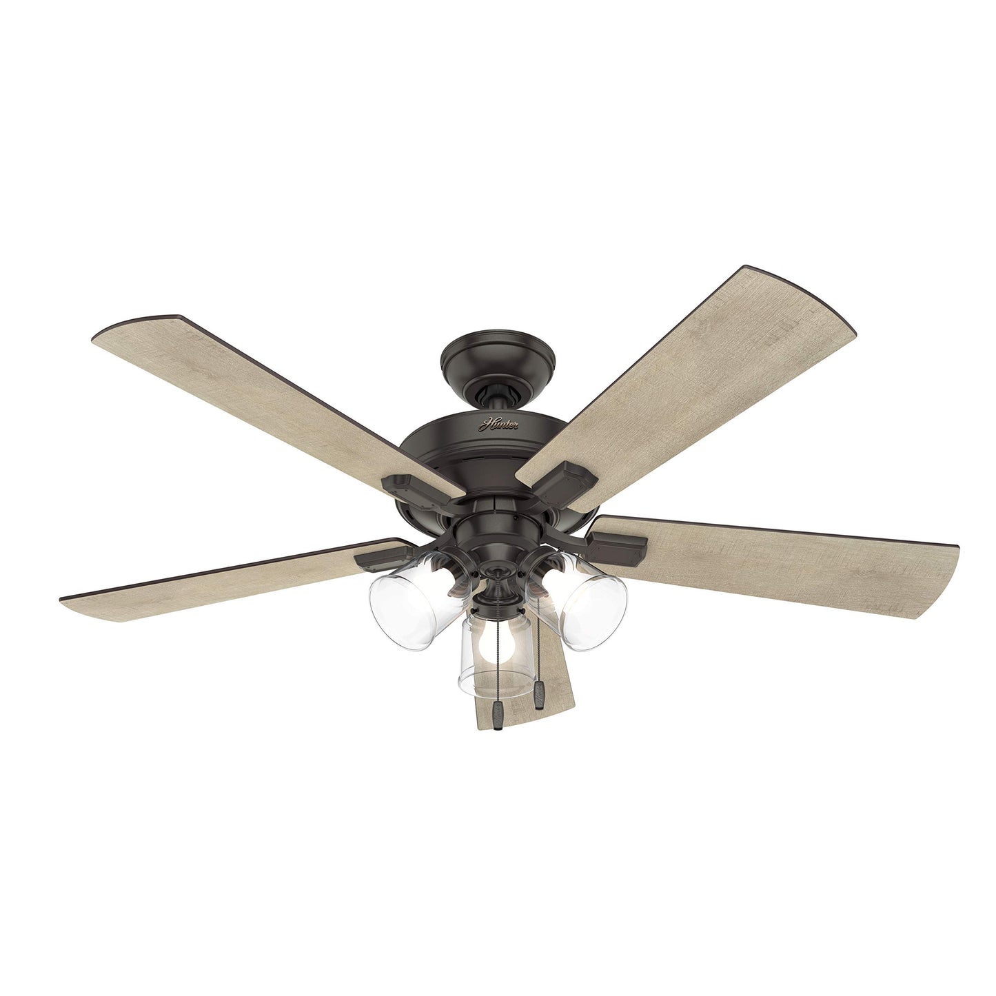 Hunter Fan 52 inch Casual Noble Bronze Finish Indoor Ceiling Fan with 5-Blades & LED Lights (Renewed)