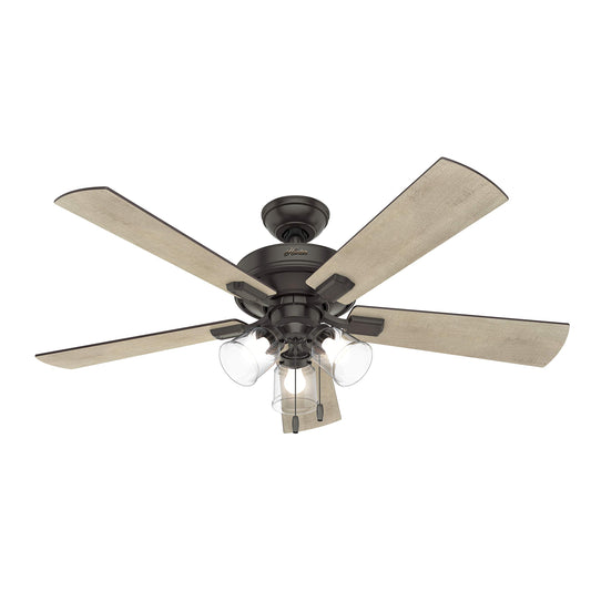 Hunter Fan 52 inch Casual Noble Bronze Finish Indoor Ceiling Fan with 5-Blades & LED Lights (Renewed)