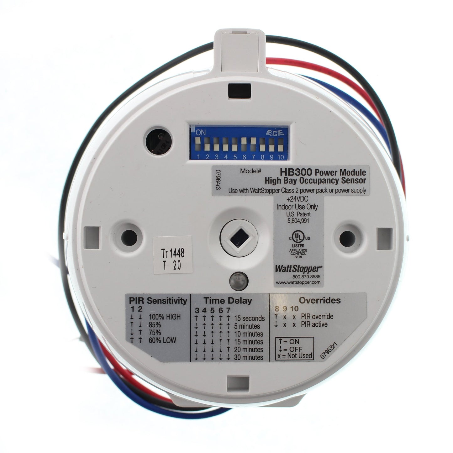 Watt Stopper HB300-B High-Bay Occupancy Sensor, 24Vdc, Lens Sold Seperate, White