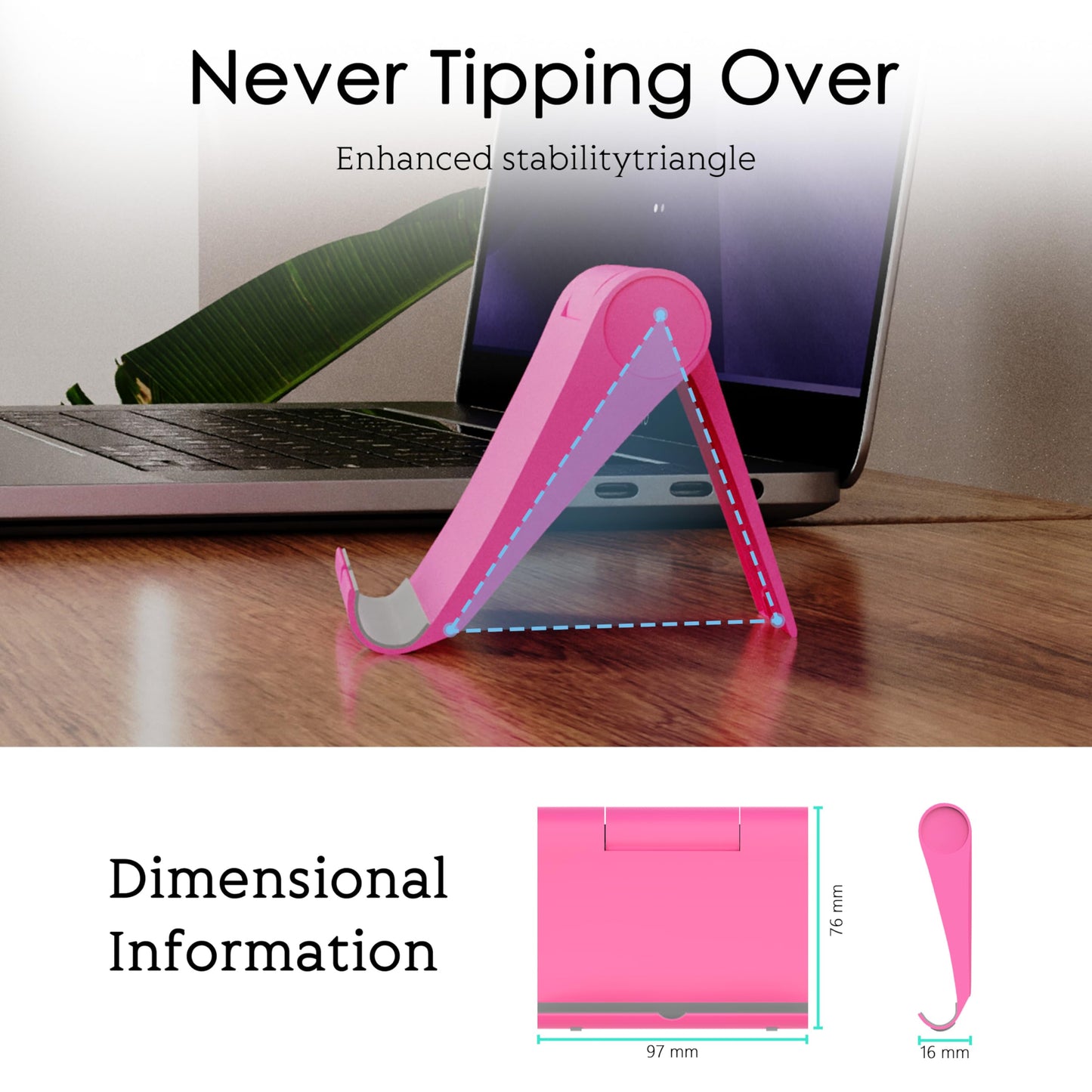 HZZADZXW Cell Phone Stand for Desk, Foldable and Adjustable Multi-Angle Holder Dock, Universal Compatibility for Most Phone and Tablet, Portable