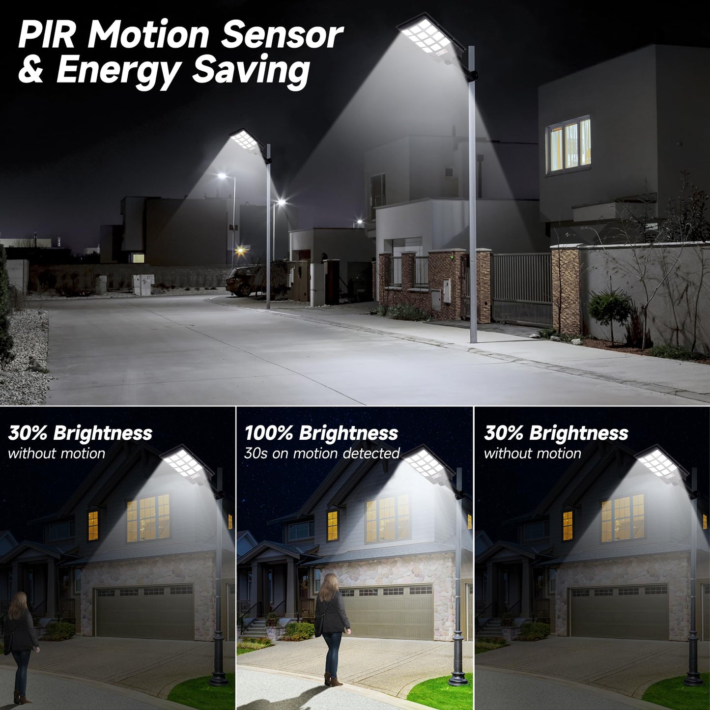 TFKK Solar Lights Outdoor Motion Sensor, 6500K Bright LED Flood Light with Remote Control, IP65 Waterproof Security Wall Light for Yard, Garden