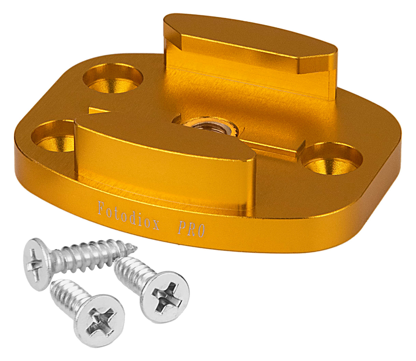 GoTough Gold QR Mount with Pilot Holes - All Metal, Versatile Quick Release Plate with 1/4”-20 Tripod Screw and Pilot Holders Compatible with GoPro