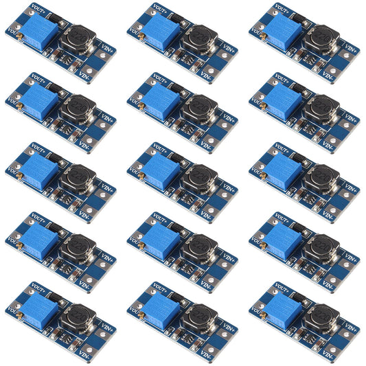 Alinan 15pcs MT3608 DC-DC Boost Converter 2A Adjustable Step Up Voltage Regulator Board 2V-24V to 5V-28V Power Supply Module