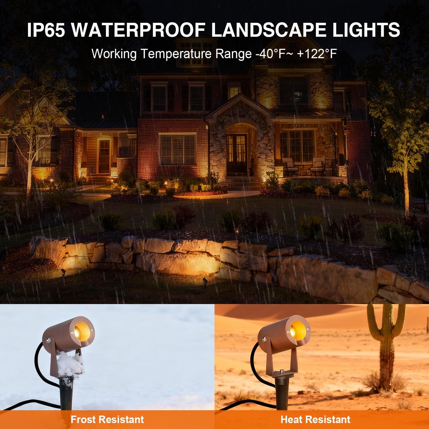 Low Voltage LED Spotlight 3W Outdoor Landscape Lighting, 12V AC/DC Waterproof Spot Lights 3000K Warm White Up Light Heavy Duty Light Fixtures Outdoor