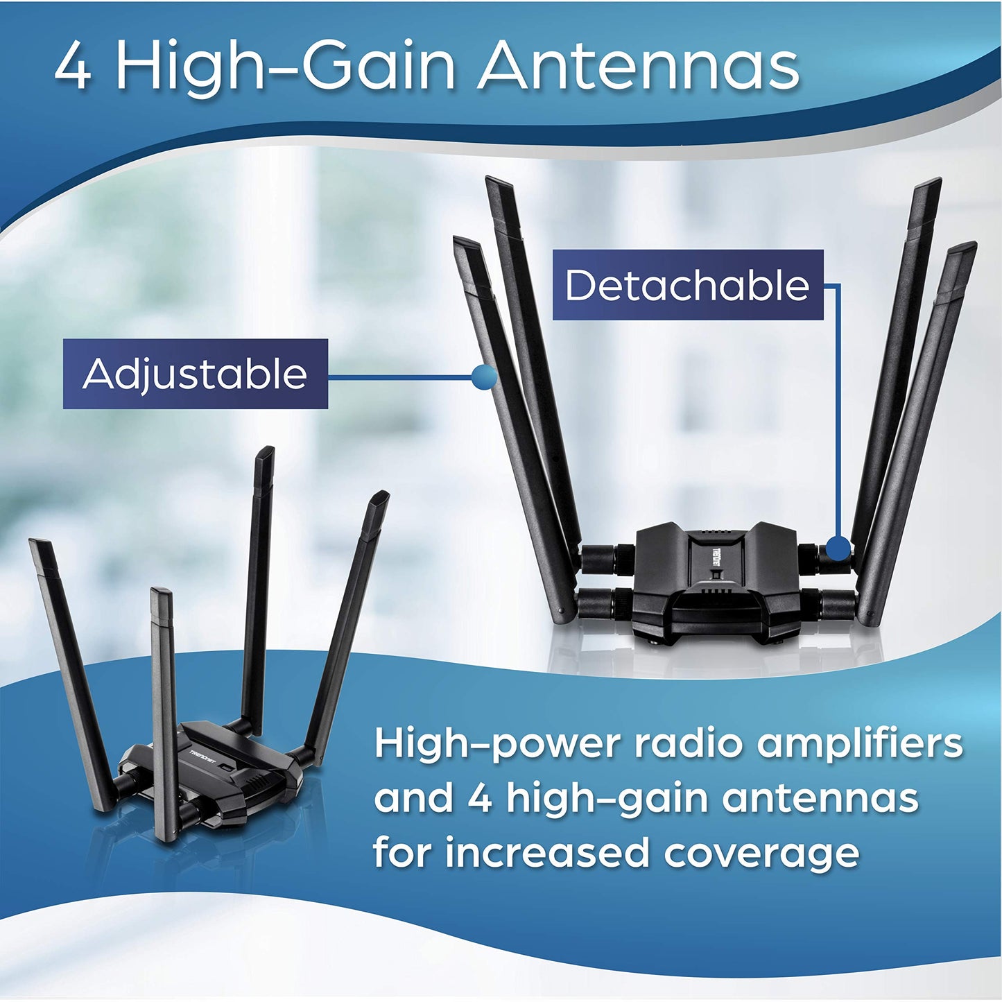 TRENDnet AC1900 High Power Dual Band Wireless USB Adapter, TEW-809UB, Stream 4K HD Video, Windows-Mac OS Compatible, NDAA & TAA Compliant, Increase