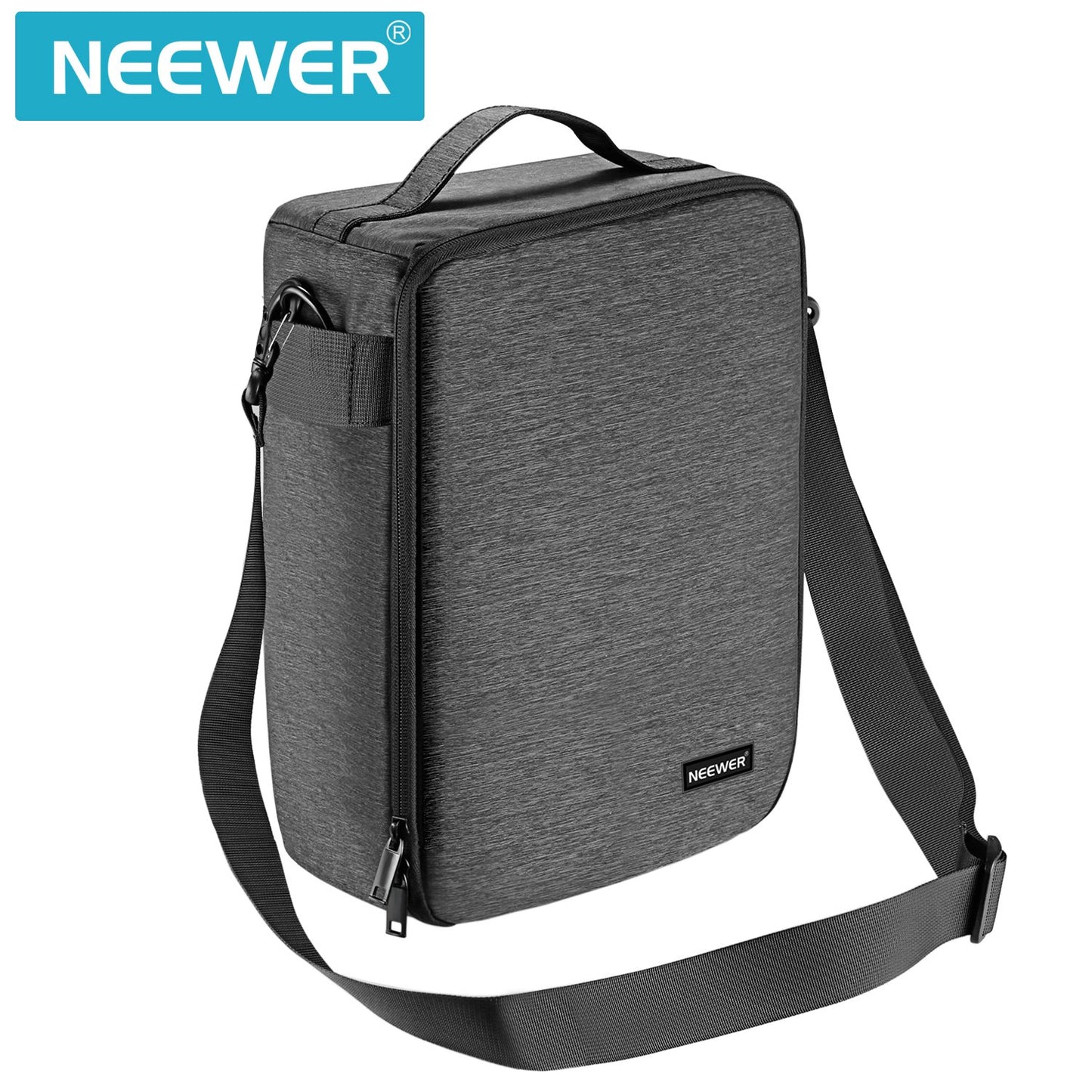 Neewer NW140S Waterproof Camera and Lens Storage Carrying Case 8.7x5.9x12.6 inches Soft Padded Bag for Canon Nikon Sony DSLR, 4 Lens or Flash