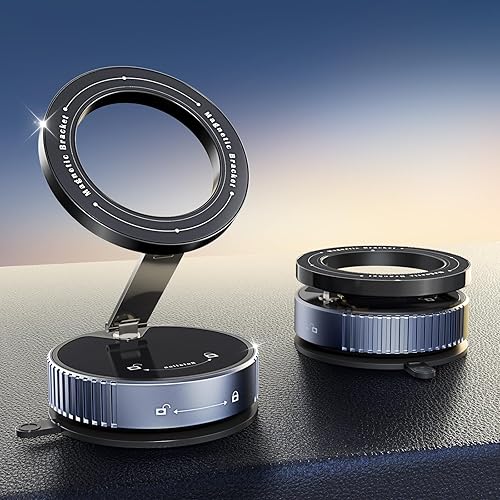OWLREX Vacuum Magnetic Phone Holder for Car Magsafe Suction Cup Car Phone Mount with Strong Magnet 360° Rotatable Phone Holder for iPhone 15/14/13 Pro