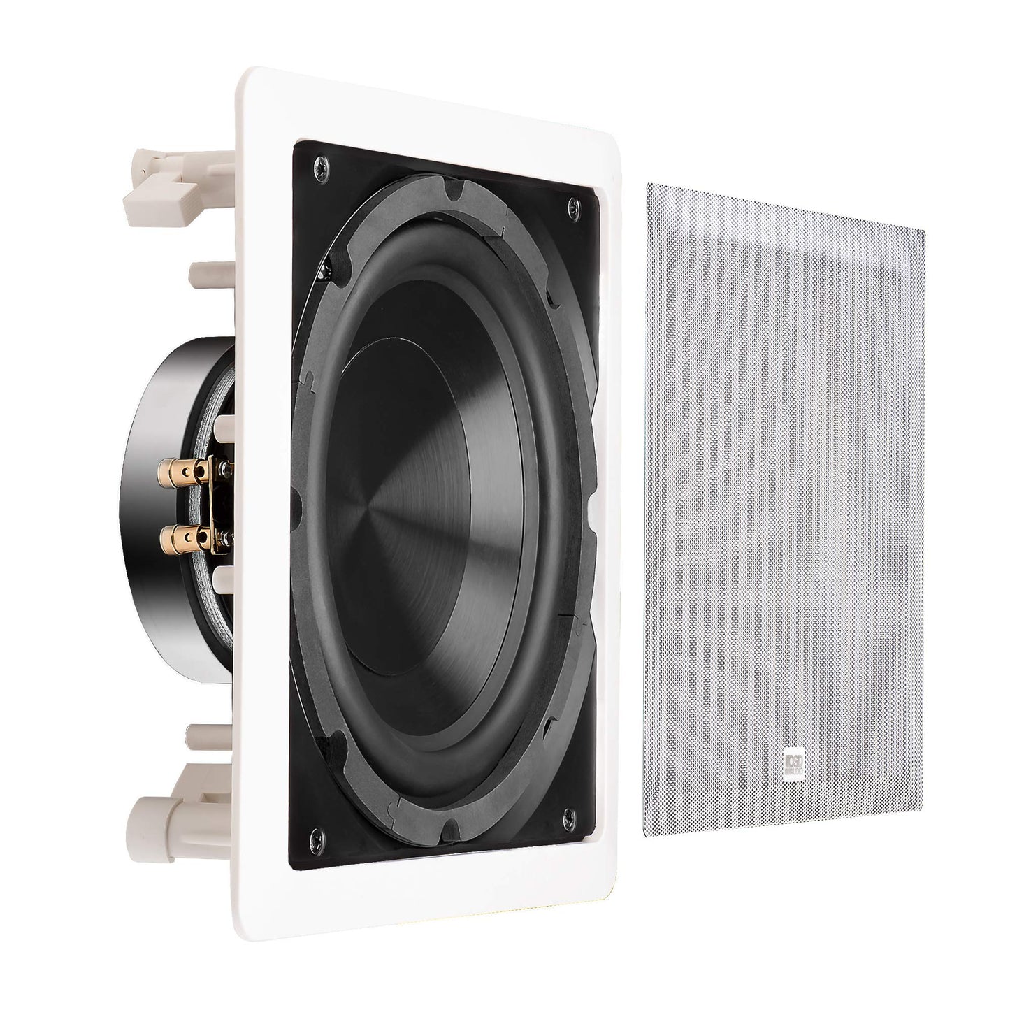 OSD Audio 8" in Wall Subwoofer 150W Easy Install, Paintable Grill IWS8