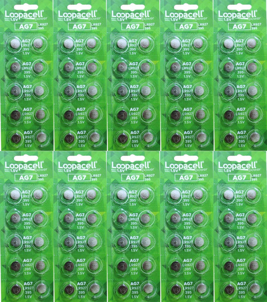 LOOPACELL (100) New AG7 395 LR927 SR927 Watch Batteries