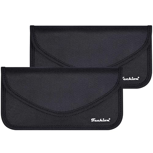 Signal Blocking Bag, Techion 2 Pack RFID Faraday Bag Shield Pouch Cage Box Wallet Case for Cell Phone and Car Key FOB, Privacy Protection