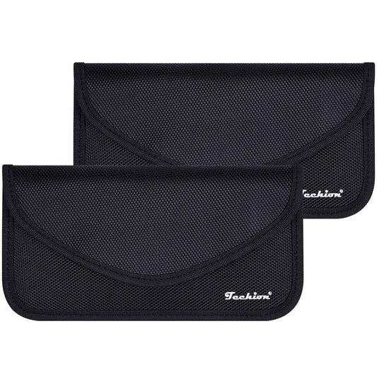 Signal Blocking Bag, Techion 2 Pack RFID Faraday Bag Shield Pouch Cage Box Wallet Case for Cell Phone and Car Key FOB, Privacy Protection