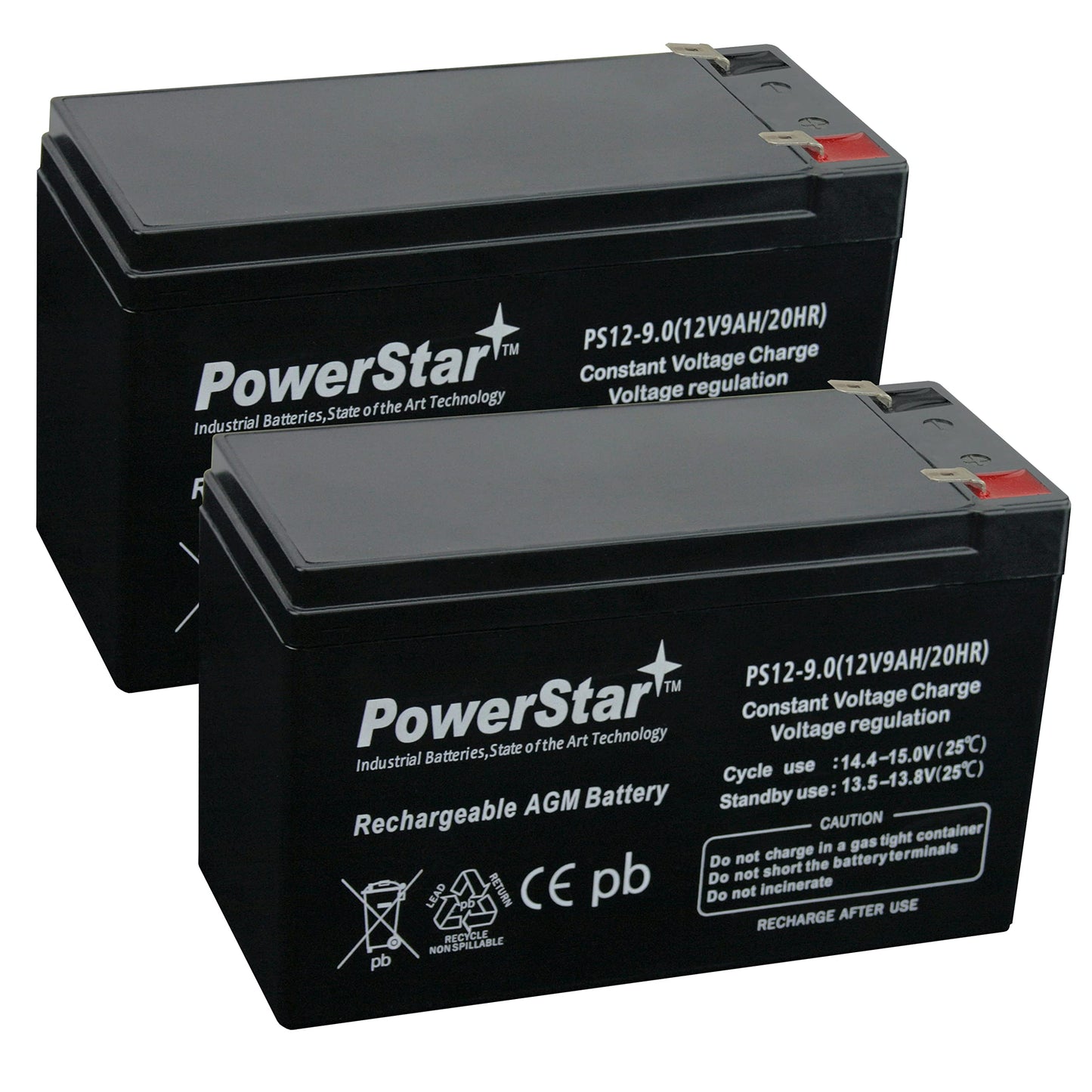 PowerStar-- 2 Pack -9AH Replacement for APC Back-UPS XS1500 XS 1500 12V 7Ah Battery